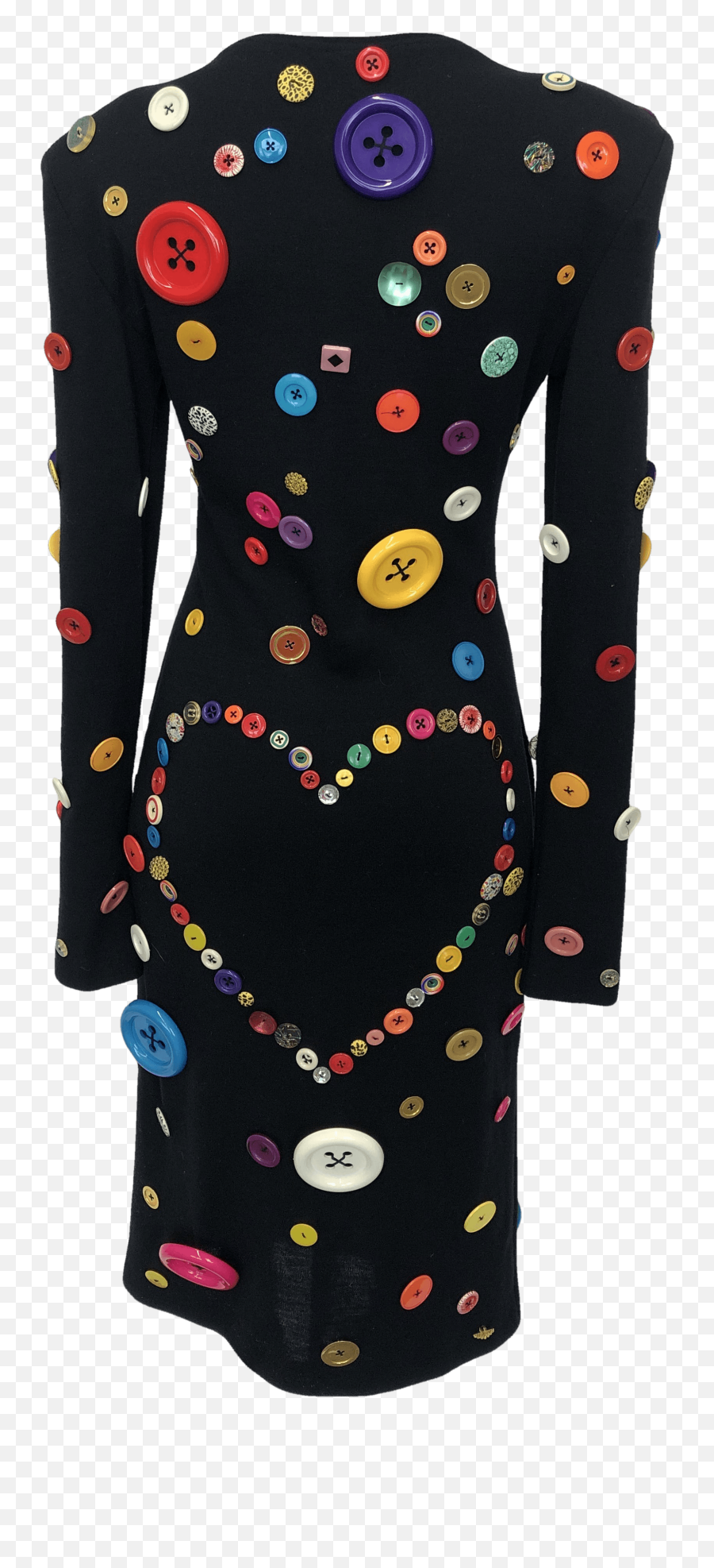 Vintage 80u0027s Maximalist Multicolor Button Dress By Patrick - Basic Dress Emoji,Emojis De Vestidos