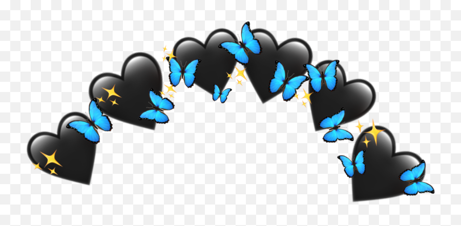 Butterfly Effect Crown Black Blue Crown Flower Emojis - Dot,Blue Circle Emoji