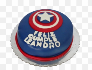 Torta Capitán América - Torta Del Capitan America Emoji,Emojis Con Fondant