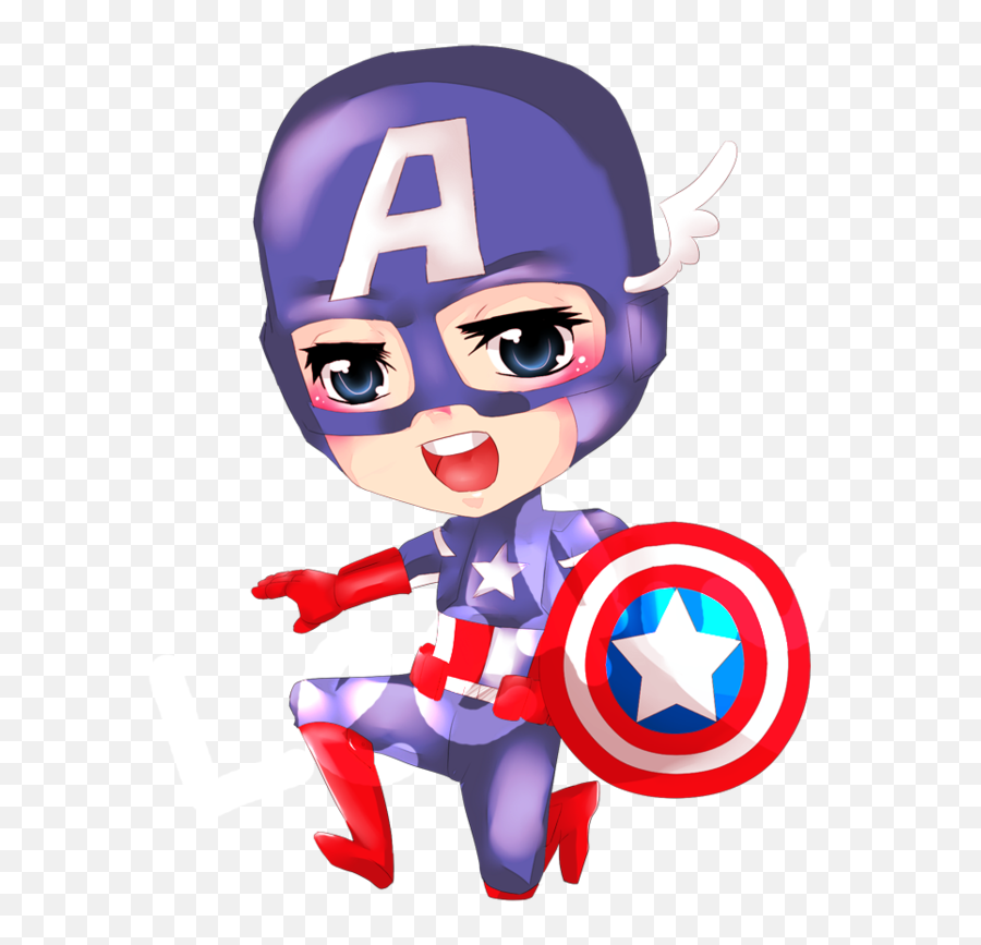 Captain America Clipart Girl - Marvel Captain America Anime Emoji,Marvel Facebook Emojis