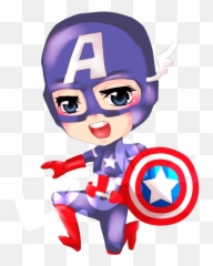 Captain America Clipart Girl - Marvel Captain America Anime Emoji,Marvel Facebook Emojis