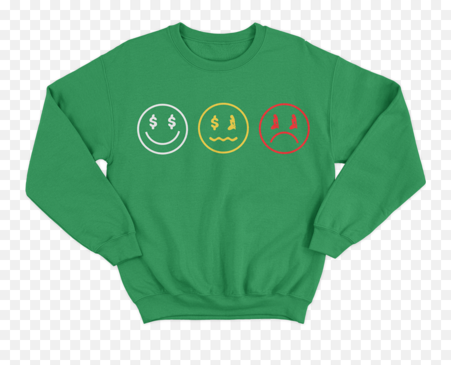 Faces Sweatshirt Tri - Color U2013 Royaltee Customs Emoji,Irish Text Emoticon