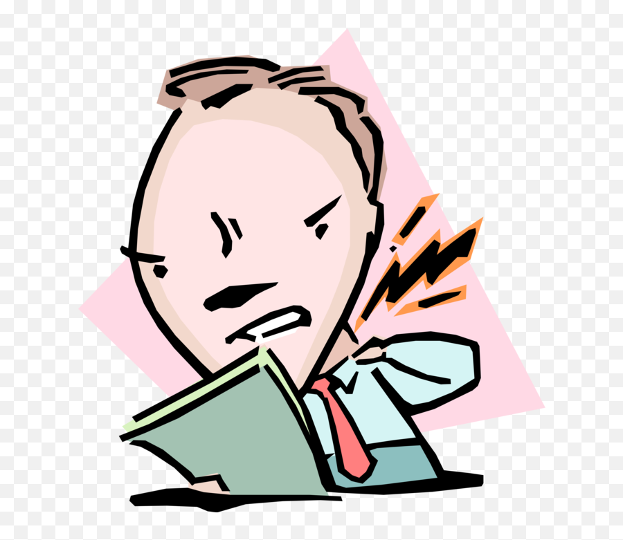 Annoying Or Bothersome Executive - Vector Image Pain In The Neck Idiom Clipart Emoji,Emotion Idioms