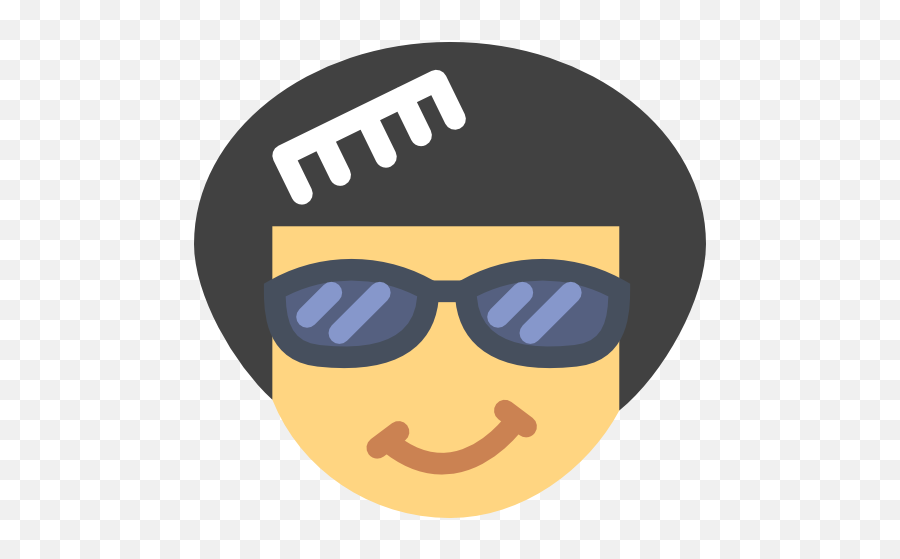 Afro Glasses Hair Interface Face Emoticon Hair Brush Icon - Brush Hair Emoji,Asian Face Emoticon