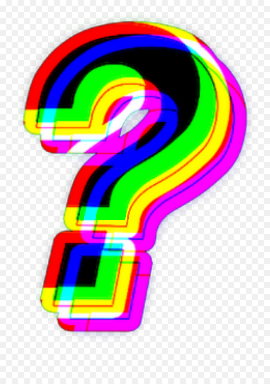 Popular And Trending Question Mark Stickers Picsart - Glitch Question Mark Transparent Emoji,Question Mark Emoji Png