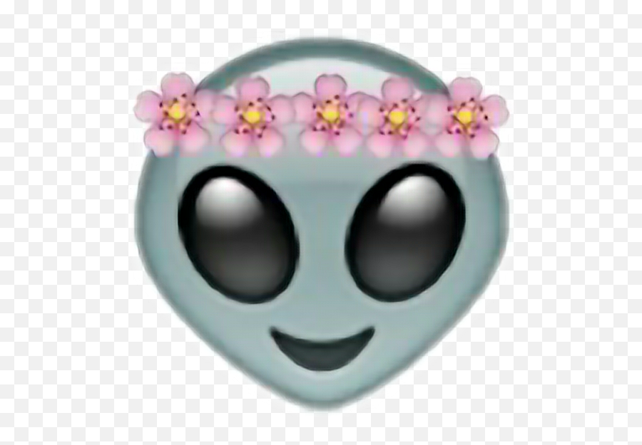 Emojis Vintage Tumblr Sticker - Alien With Flower Crown Emoji,Vintage Emojis