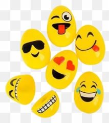 Plastic Easter Egg Hunt Set Emoji Faces 48 Count - Happy,Egg Emoji