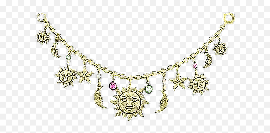 Choker Necklace Hippy Sun Sticker - Solid Emoji,Sun And Moon Emoji Necklaces