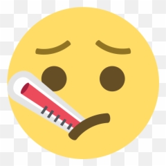 Face With Thermometer Emoji Clipart - Thermometer Emoji Face,Thermometer Emoji