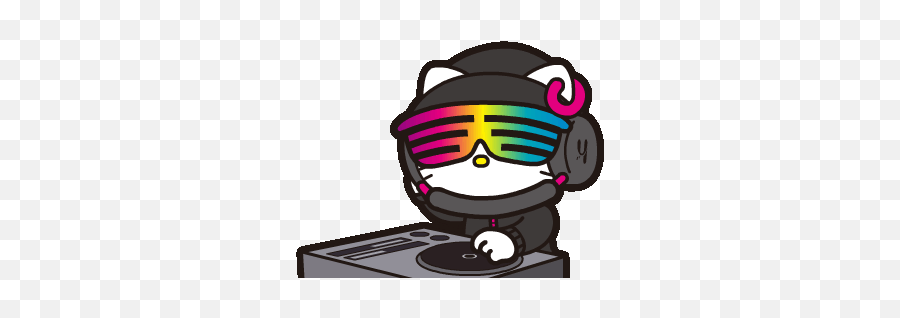 Dj Hello Kitty Hello Kitty Images Hello Kitty Hello - Dj Hello Kitty Gif Emoji,Turntable Dj Emoticon