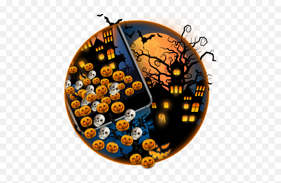 3d Spooky Halloween Pumpkin Gravity Theme Apk 111 - Dot Emoji,Pumpken Emojis On Computer