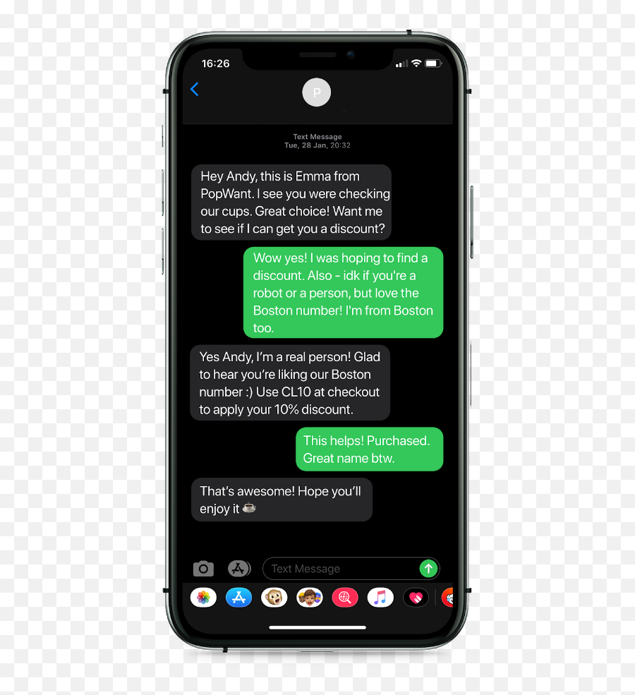 5 Conversational Sms Marketing Examples Done Right - Dot Emoji,Iphone Emojis Idk
