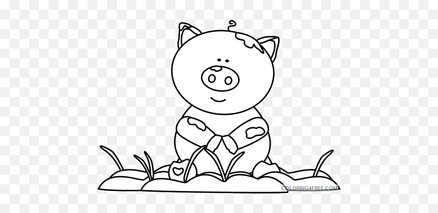 Pig In Mud Coloring Pages Go Back Gallery For Pig Printable Emoji,Apple Pig Emoji