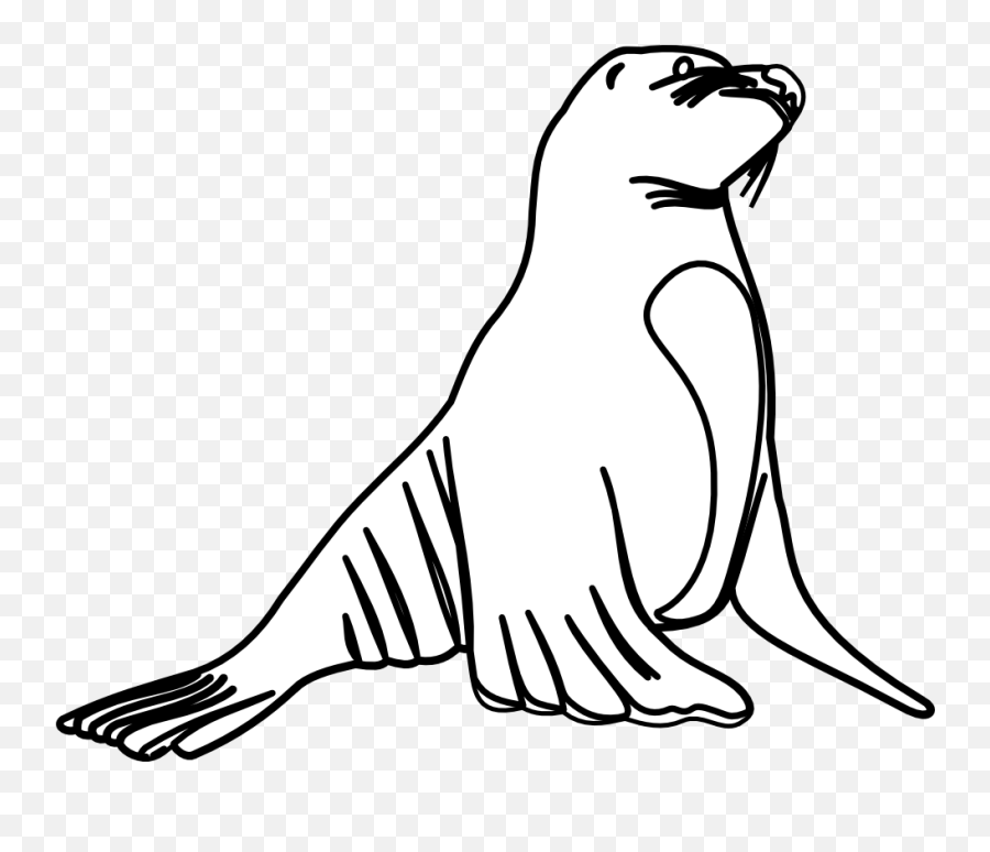 Sea Lion 18 Png Printable Coloring4free - Outline Of Sea Lion Emoji,Sea Lion Emoji