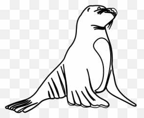 Sea Lion 18 Png Printable Coloring4free - Outline Of Sea Lion Emoji,Sea Lion Emoji