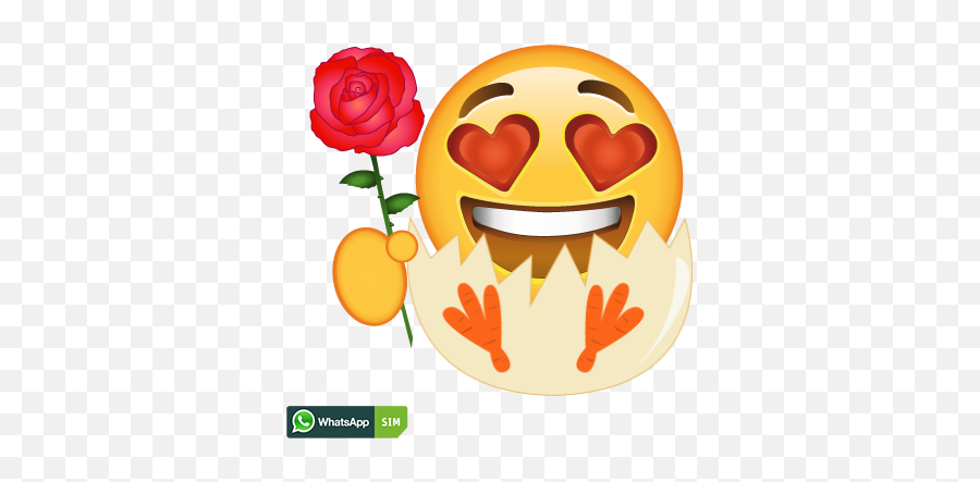 Gute Besserung Emoji Mit Rose Und Herzaugen - Whatsapp Happy,Emojis Für Whatsapp