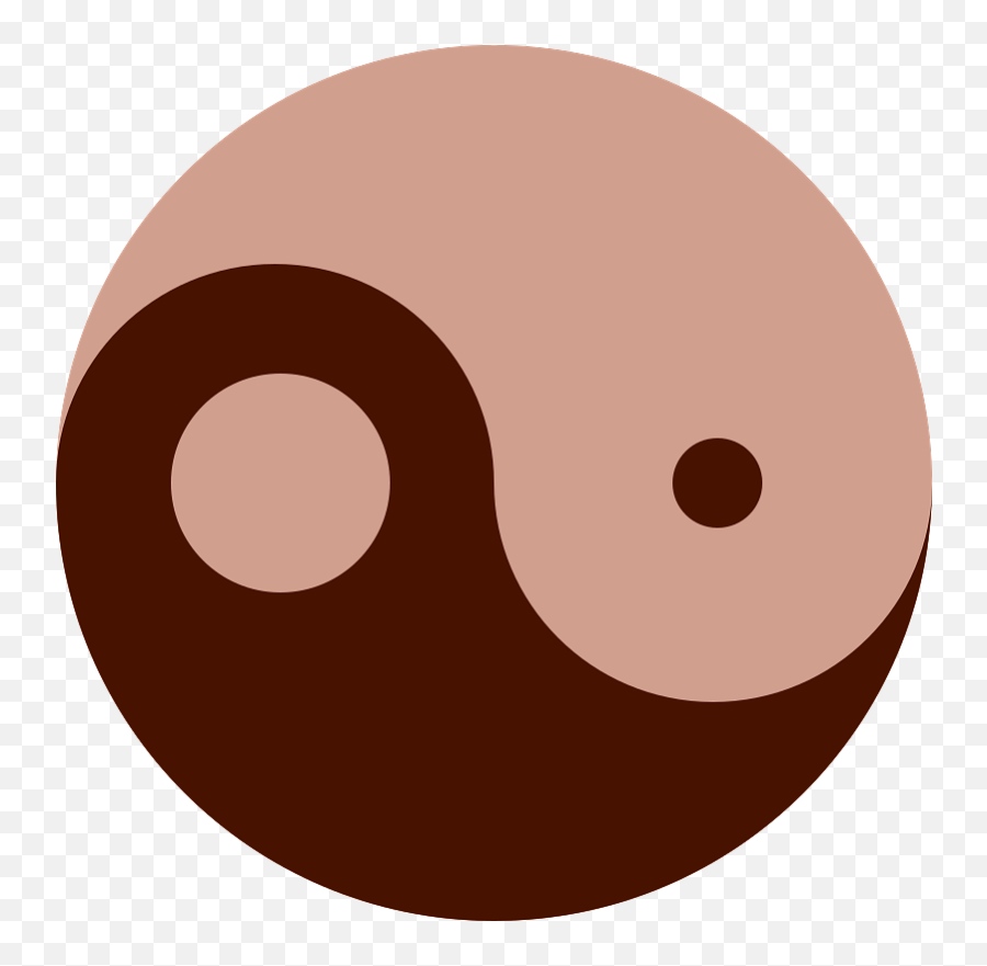 Brown And Beige Yin Yang Symbol - Colored Yin Yang Emoji,Yin And Yang Emoji