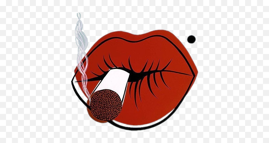 Cigar Lips Smoke Sticker - Art Emoji,Emoji Lips With Smoke