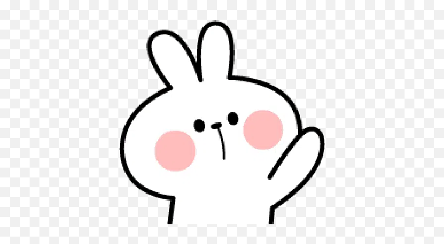 Rabbit Smile Emoji Whatsapp Stickers - Dot,Rabbit Emoji