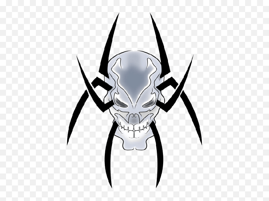 Spider Tattoo Skull Line Art Decapoda For Halloween - 466x600 Clipart Skull Spider Art Emoji,Spider Emoticon Text