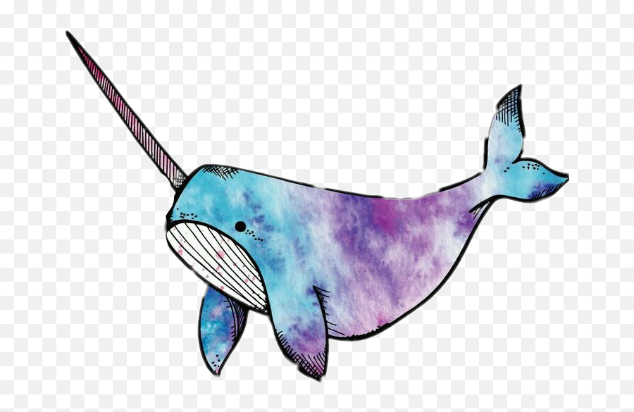 Narwal Sticker - Watercolor Narwhal Emoji,Narwal Emoji