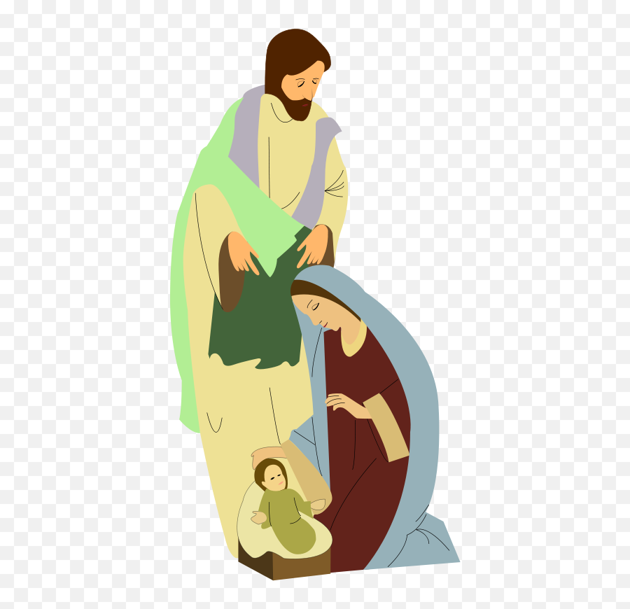 Nativity Religious Christmas Clipart Free Holiday Graphics - Nativity Scene Clip Art Emoji,Free Holiday Emoji