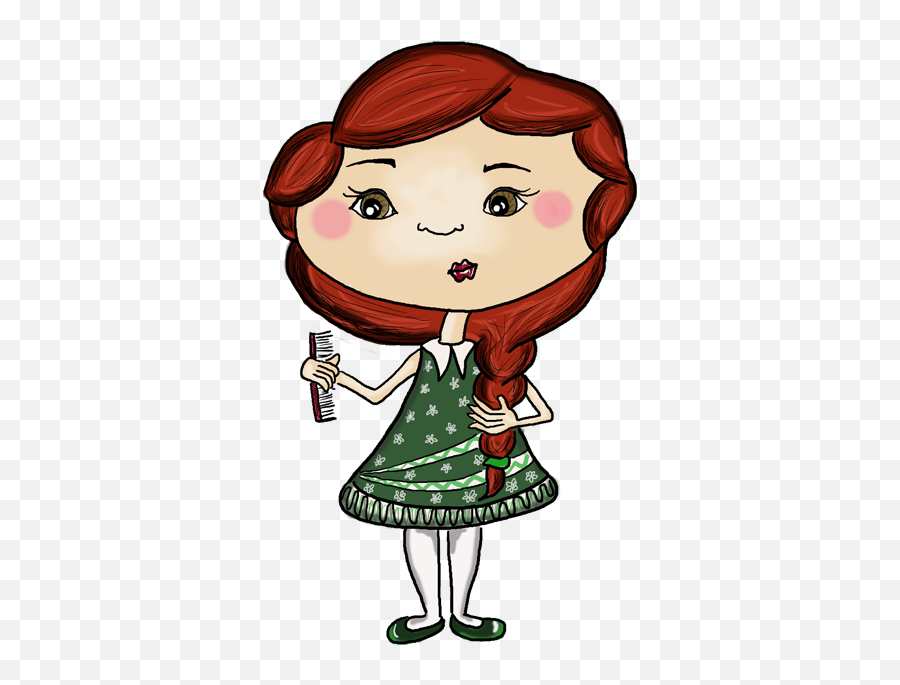 Redhead Doll Sticker - Muñeca Peinandose Emoji,Redhead Emoji
