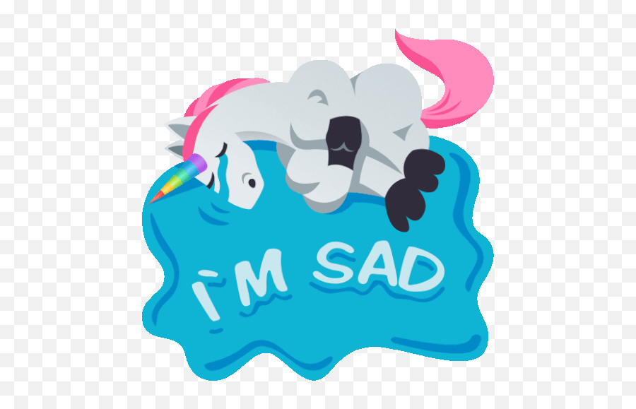 Im Sad Unicorn Life Sticker - Im Sad Unicorn Life Joypixels Sad Unicorn Png Transparent Emoji,Im Done Crying Emoji