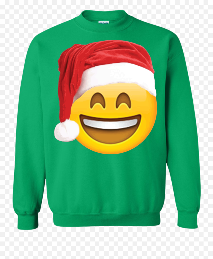 Download Hd Emoji Christmas Shirt Smiley Face Santa Hat - Miami Heat Merry Christmas,Oh No Emoji