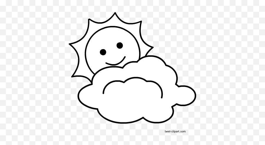 Free Png Cloud Clip Art - Sun Cloudclipart Black And White Emoji,Black Cloud Emoji