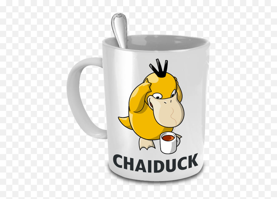 The Pokémon Pun Tea And Coffee Mug Series Threadfox Emoji,Psyduck Emoticon