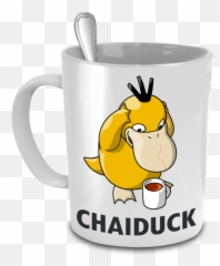 The Pokémon Pun Tea And Coffee Mug Series Threadfox Emoji,Psyduck Emoticon