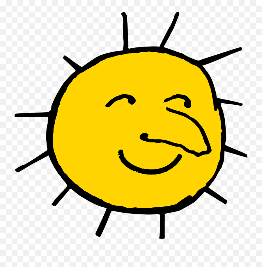 Sun Happy Smile - Smiling Weather Emoji,Weather Emoticon