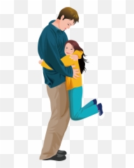 Father Daughter Hug Girl Illustration - Father Hugging Daughter Clipart Emoji,Father Emoji