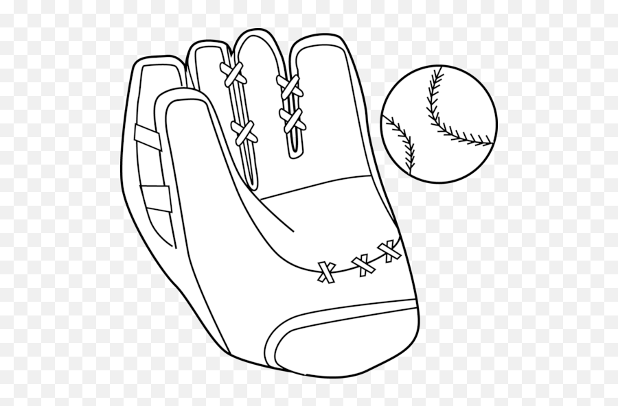 Softball Glove Coloring Page - Mitt Clipart Black And White Emoji,Baseball Glove Emoji