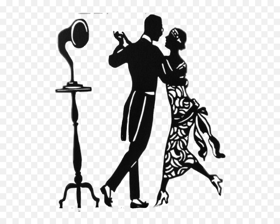 Bailando Sticker - 1920s Dancing Silhouette Png Emoji,Emoji Bailando