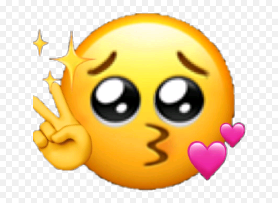 Love Heart Sticker - Crying Kissy Face Peace Sign Emoji,Glow Emoji