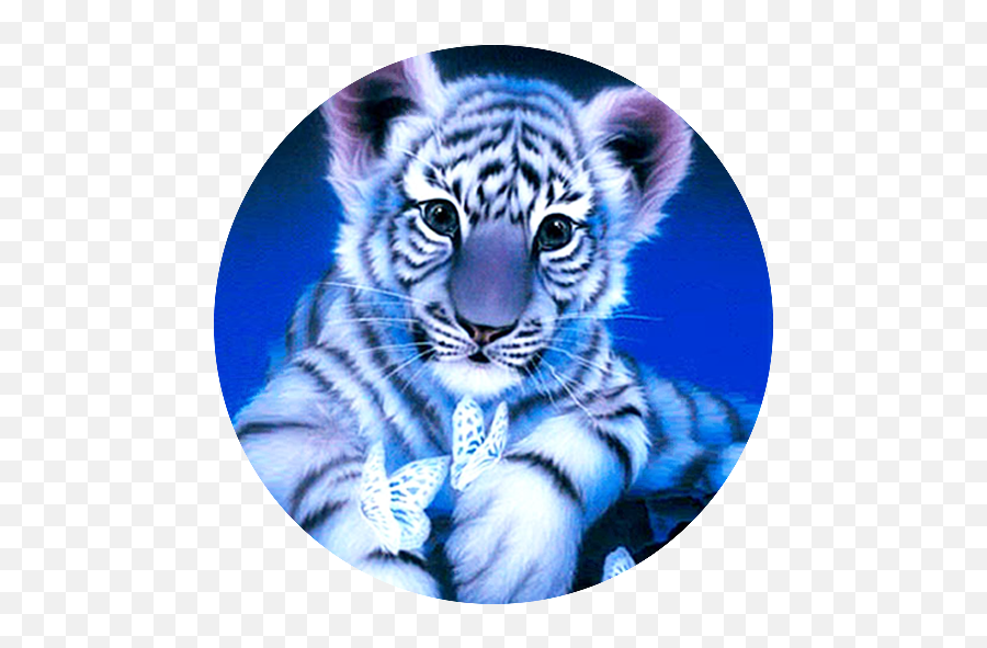 Little Blue Tiger Wallpaperfor Android - Apk Download White Tiger Wallpaper Animated Emoji,Tiger Emoji Android