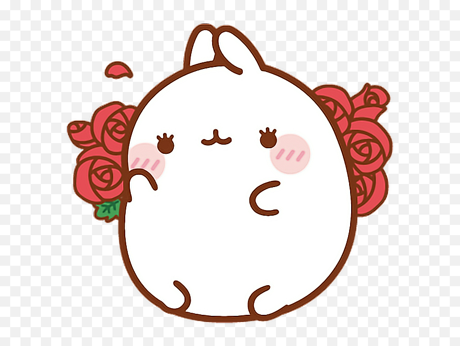 Molang Cute Rose Bunny Kawaii Bts Sticker By Starry - Cute Molang Png Emoji,Molang Emoji