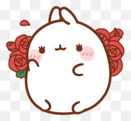 Molang Cute Rose Bunny Kawaii Bts Sticker By Starry - Cute Molang Png Emoji,Molang Emoji