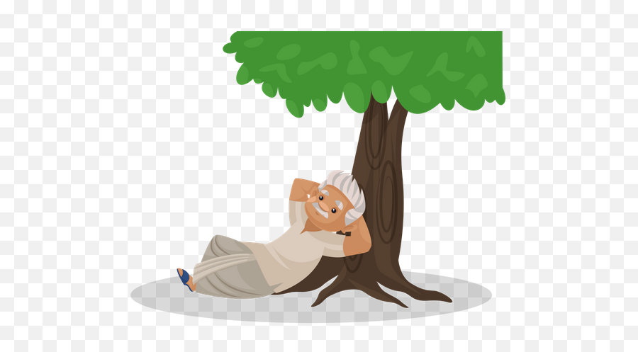 Old Person Illustrations Images U0026 Vectors - Royalty Free Resting Under The Tree Clipart Emoji,Plant, Emotions, Clipart