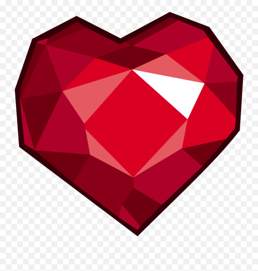 Heart Shaped Gem Art - Transparent Ruby Heart Emoji,Gem Stone Emoticon Text Based