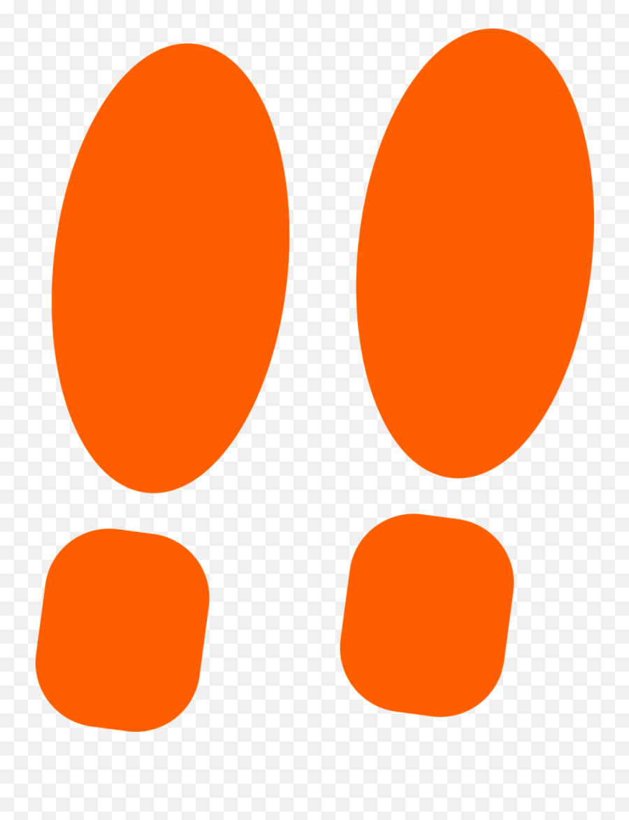 Picture Library Footsteps Clipart Foot - Orange Footsteps Png Emoji,Footsteps Emoji