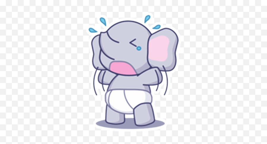 Download Baby Elephant Stickers For Whatsapp - Wastickerapps Emoji,Facebook Messenger Snowman Emoji