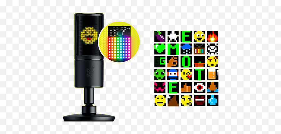 Razer Seiren Emote Usb Condenser Streaming Microphone - Microfono Razer Seiren Emote Emoji,Microphone Emoji Transparent