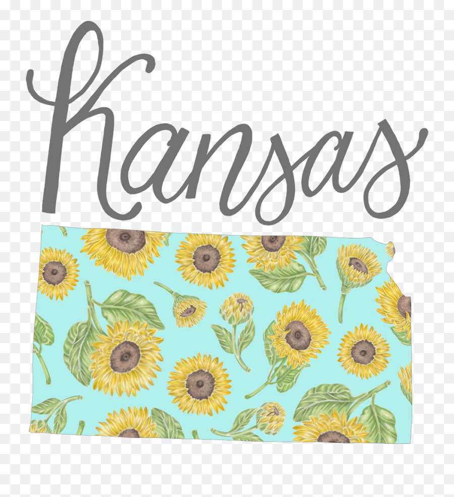 Us State Flower Map Collection On Behance Emoji,Kansas Sunflower Emoticon
