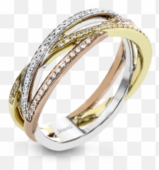 18k Tri - Color Gold Diamond Fashion Ring Emoji,4 Diamonds Are Emotions