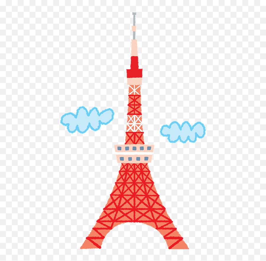 Red Tokyo Tower Clipart - Tokyo Tower Clipart Emoji,Tokyo Tower Emoji