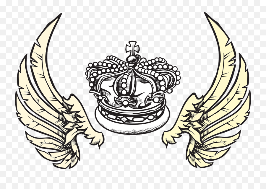 King Crown And Angel Wings Free Svg - Solid Emoji,King Emoji Symbol