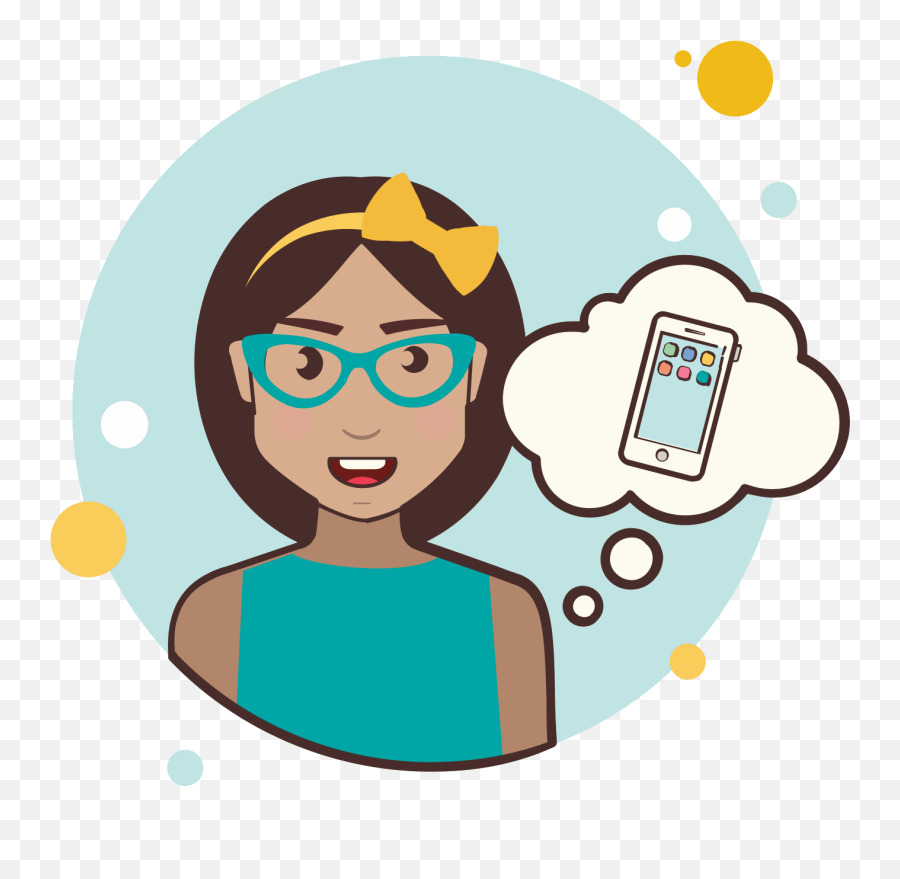 Girl With Smartphone Icon - Cartoon Clipart Full Size Girl Using Smartphone Clipart Emoji,Strong Woman Emoji